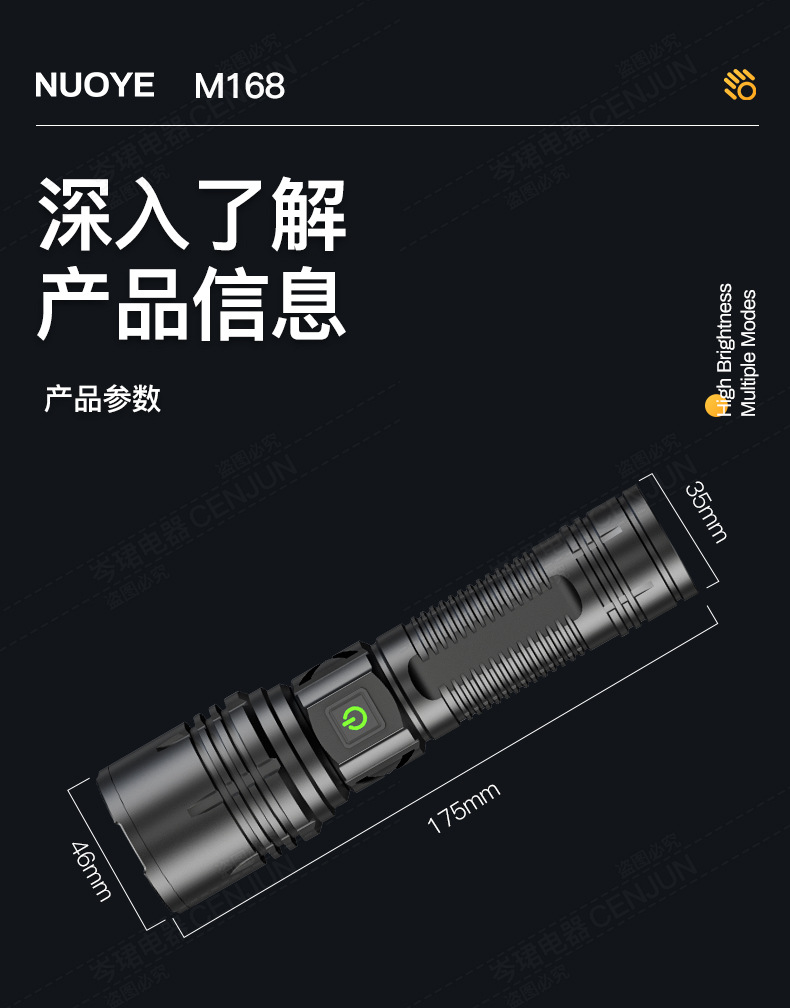 Cross-border new product: ultra-bright, long-range, adjustable-focus white laser flashlight for outdoor emergency use, rechargeable, and with a powerful beam