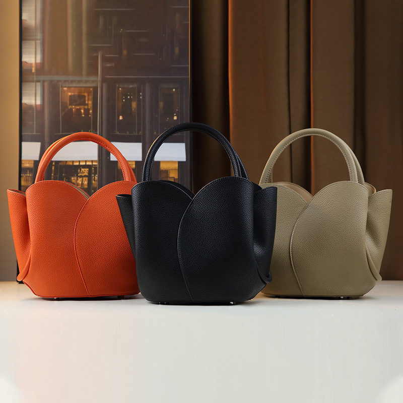 Solid Color Simple Atmospheric Handbag Tulip Bag All-match Fashion Bag Business Commuter Women's Bag