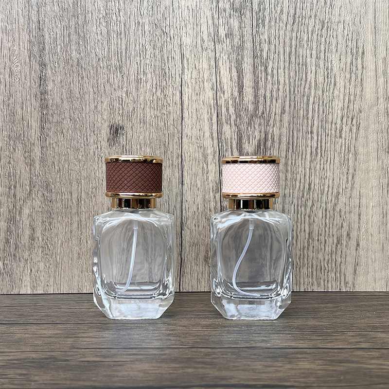 现货供应 B254-35m多边形螺口玻璃香水瓶/化妆品分装便捷喷雾空瓶