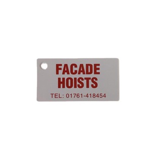 Source manufacturers print trademark matte white sheet English nameplate decoration PC middle has a through hole reserved tag position