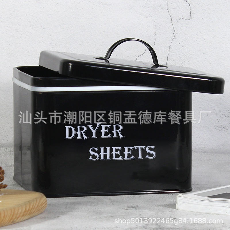 Lugar de fábrica Amazon caja cuadrada de hierro sellada caja de almacenamiento lavandería simple de alta calidad cuentas de condensado de lavandería de gran capacidad