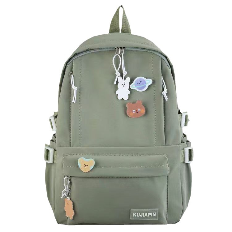Mochila escolar para estudiantes de secundaria, mochila sencilla y ligera de estilo coreano de gran capacidad, mochila informal de color puro para niña