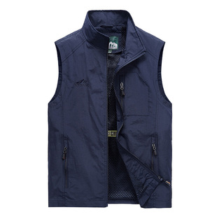 Volunteer vest photography director multi-pocket advertising shirt overalls film and television reporter vest printed logo