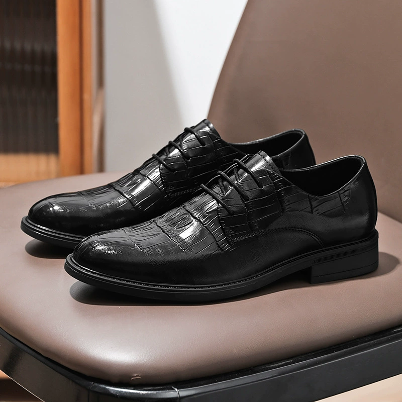 Новые мужские бизнес-черные кожаные туфли осенью