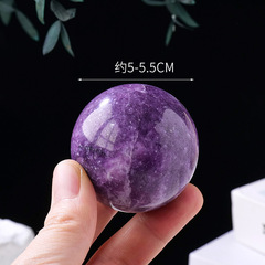 Natural Crystal Ball Amethyst Mica Ornament Amethyst Raw Stone Polished Home Office Desk Decor Feng Shui Ball