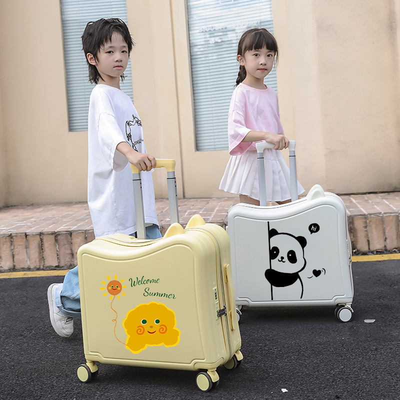 Cartoon Cute Children's Sittable Luggage Multifunctional Lightweight Trolley Case Printable Company Pattern Gift Box