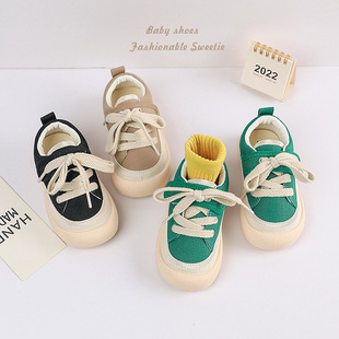 JPF2286 Korean version of children's canvas shoes boys black lace soft shoes girls Spring and Autumn new children's shoes wholesale