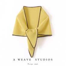 秋冬新款100纯山羊绒披肩女保暖围脖韩版针织三角巾外搭围巾领巾