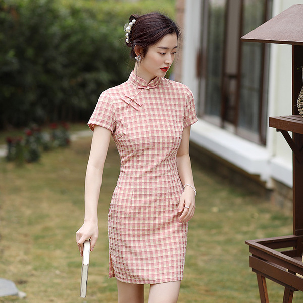 Summer short fitted cheongsam