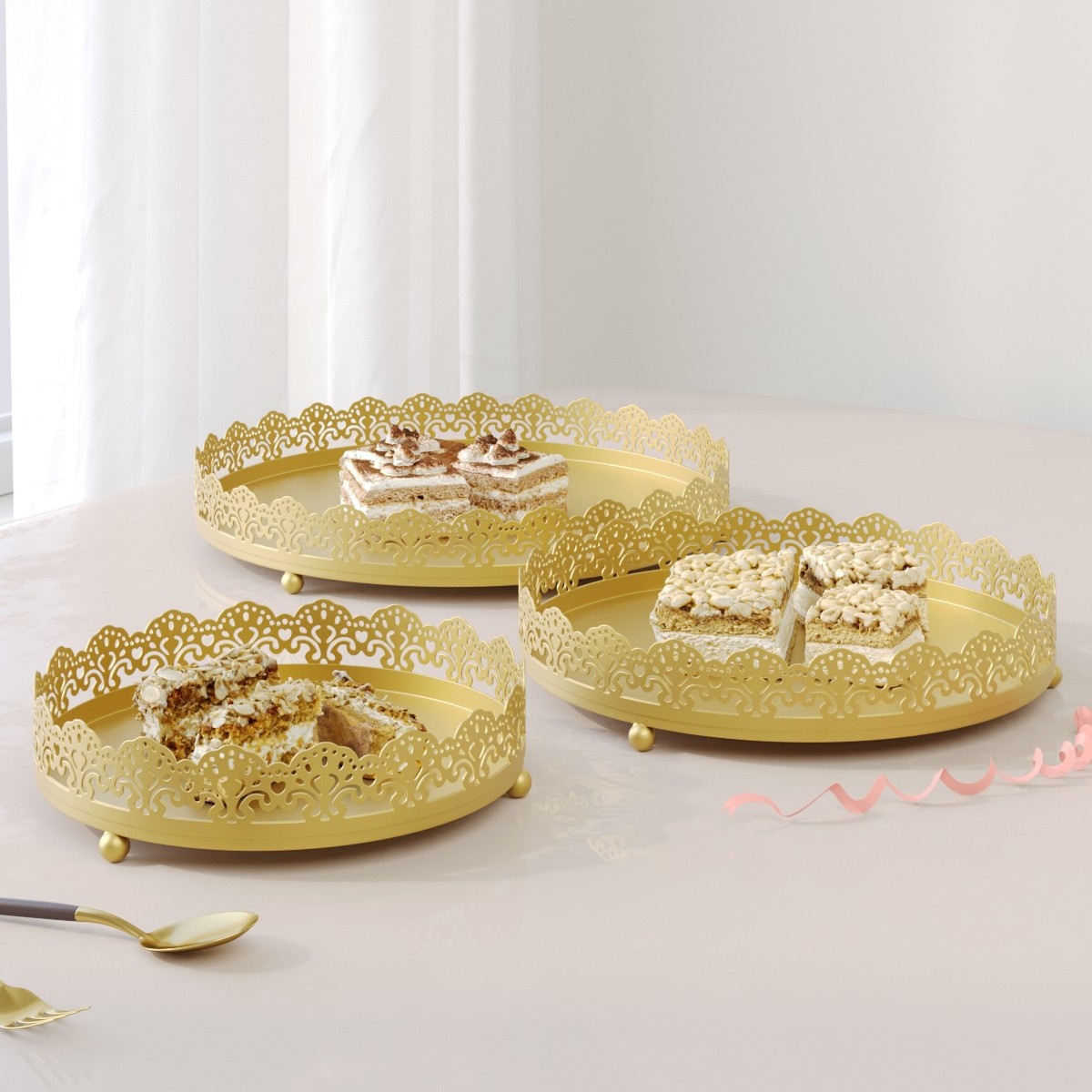 Juego de Soporte para Pasteles de Hierro para Mesa de Postres, Bodas y Cumpleaños