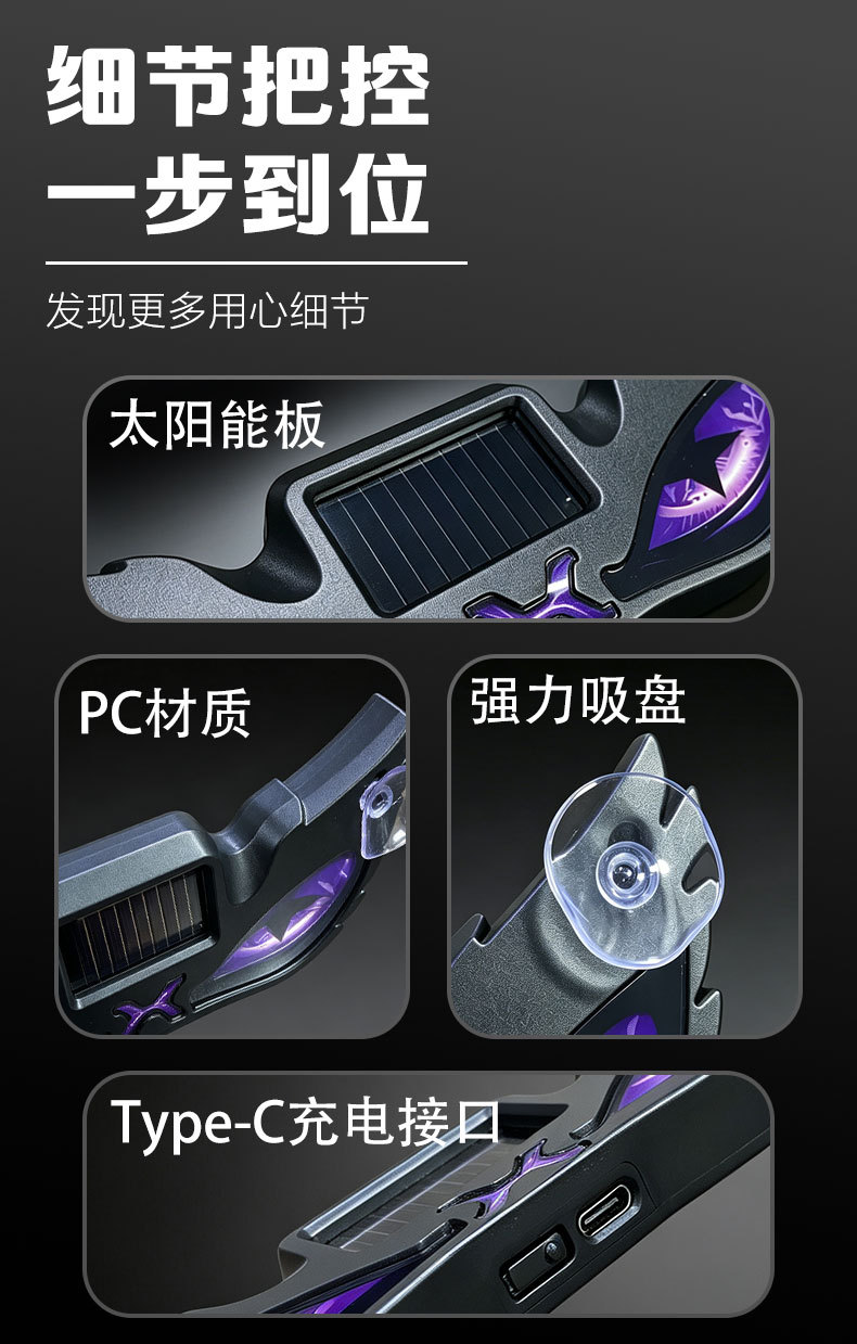 New solar-powered triangular car window devil's eye light LED ambient light for the front and rear windshields of trucks and cars