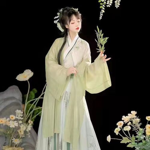 Women Girls Green Fairy Chinese Hanfu Princess dress Song-made waist-length skirt Ancient traditional folk Costumes photo shooting outfits for female