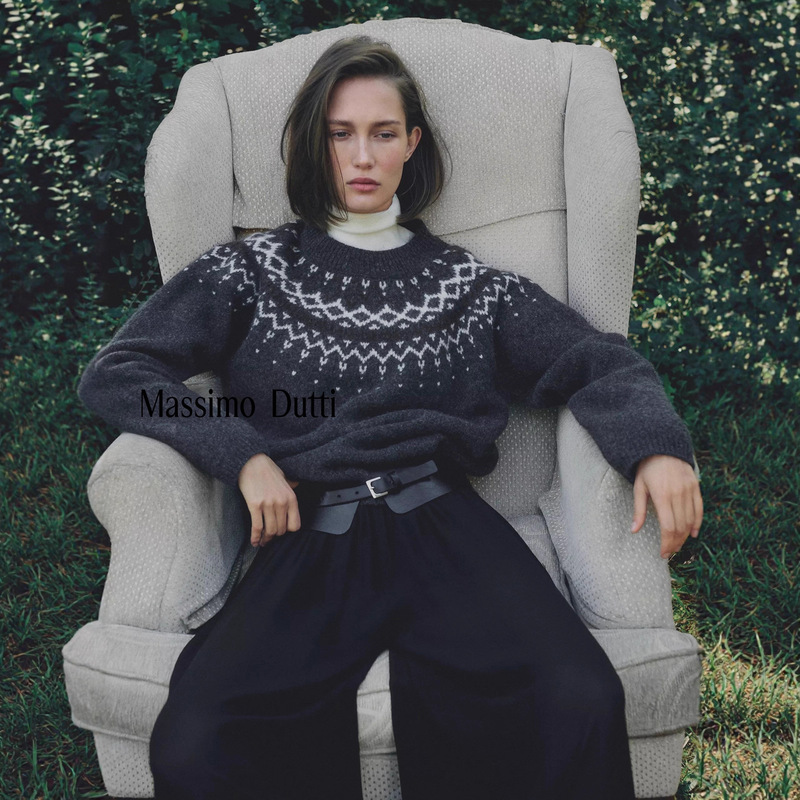 Autumn and Winter New Style Massimo Dutti2026 Women's Casual Style Soft and Waxy Fair Isle Round Neck Sweater Knitwear