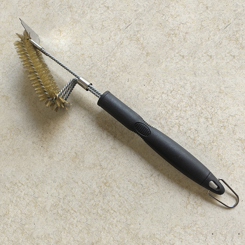 Cepillo de limpieza para barbacoa de tres cabezas de 18 pulgadas, cepillo de alambre para parrilla, cepillo de tres capas, cepillo de limpieza para parrilla al aire libre