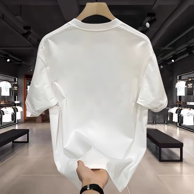 Luojia Pure Cotton Short-sleeved T-shirt Men's and Women's Casual Simple Loose Couple's Trendy Brand All-match Slim-fit Casual Top