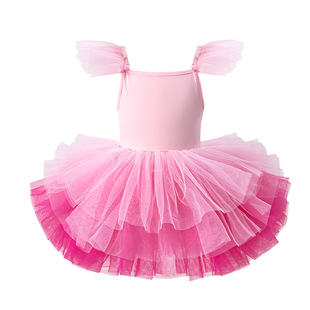 Cross-border summer children's dance clothes women's short-sleeved ballet skirt girls' grading practice clothes children's performance dancing skirt