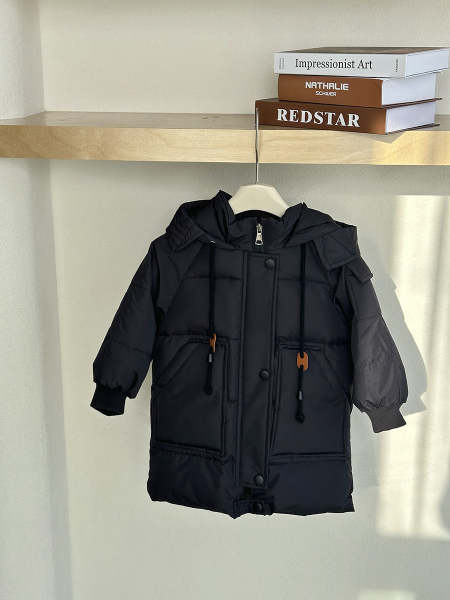 Otoño y invierno nuevo tipo de ropa de invierno para niños espeso mediano y largo de seda de terciopelo cálido ropa de niños chaqueta chaqueta comercio exterior