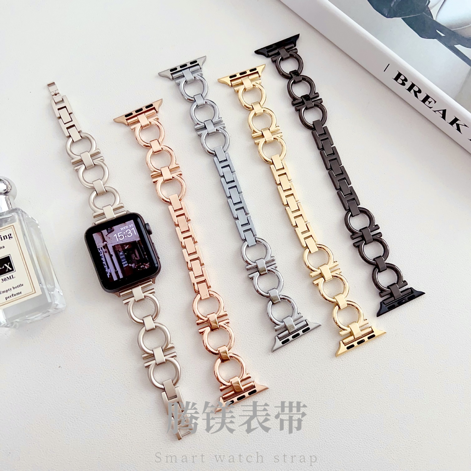 for apple watch donut o type I watch8s9 se metal chain circle watch strap