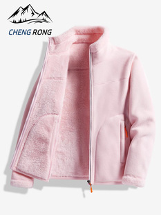 Camel HJCAMEL Outdoor Fleece Clothes Couple Polar Fleece Autumn and Winter Fashion Brand Double-sided Wear Thickened Coral Fleece Jacket
