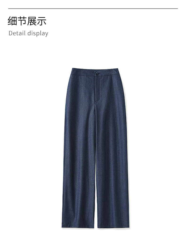 Quần culottes nữ ống rộng dáng suông vải mát lạnh — Màu xanh lam chi tiết 13