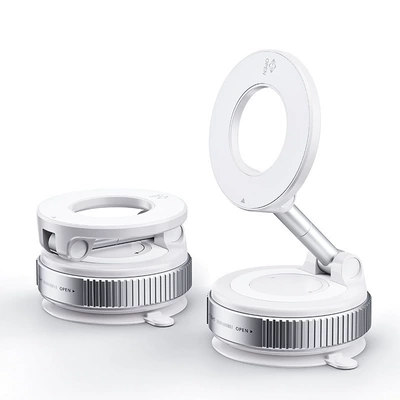 silicone large suction cup car — Car phone holder - k007-alloy-white-strong-magnet-n52