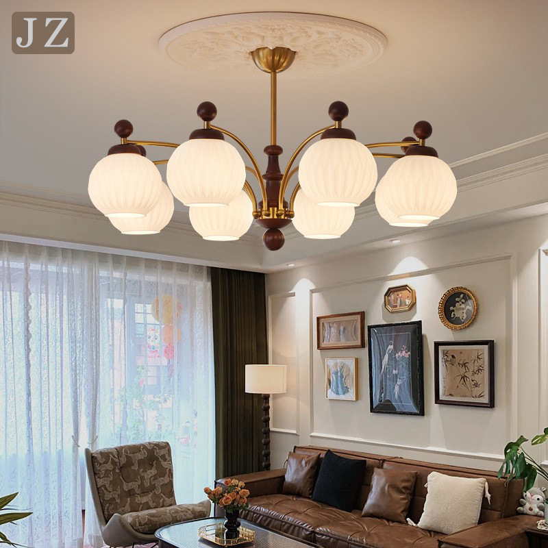 French Antique Style Living Room Chandelier 2025 New American Style Retro Sense Glass Nanyang Hall Sense Restaurant Bedroom Lamp French Antique Style Living Room Chandelier 2025 New American Style Retro Sense Glass Nanyang Hall Sense Restaurant Bedroom Lamp