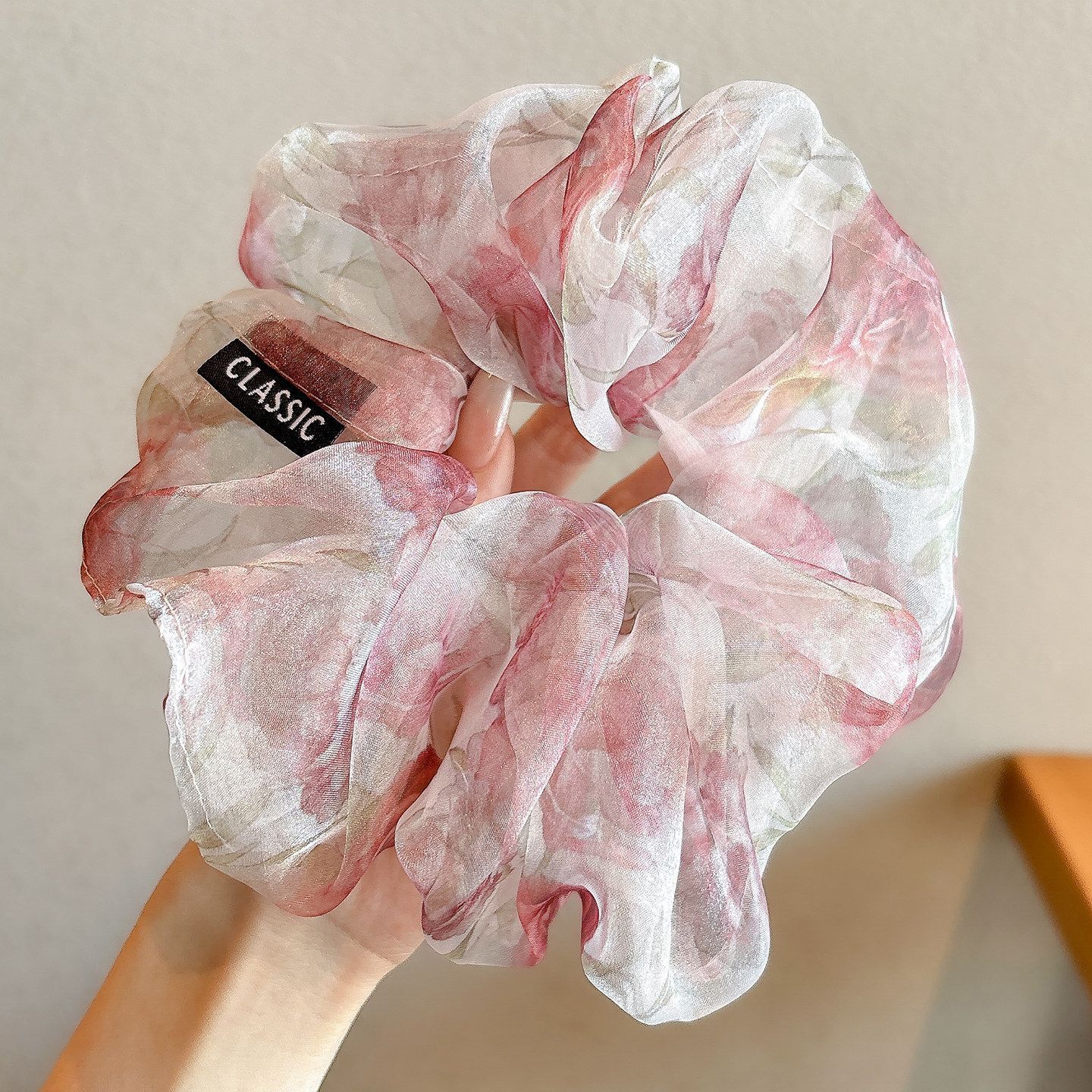 Anillo para el cabello de intestino grueso de gran tamaño coreano, bufanda cuadrada de alta calidad femenina, cuerda para el cabello, banda elástica y duradera, flor de viento perezosa