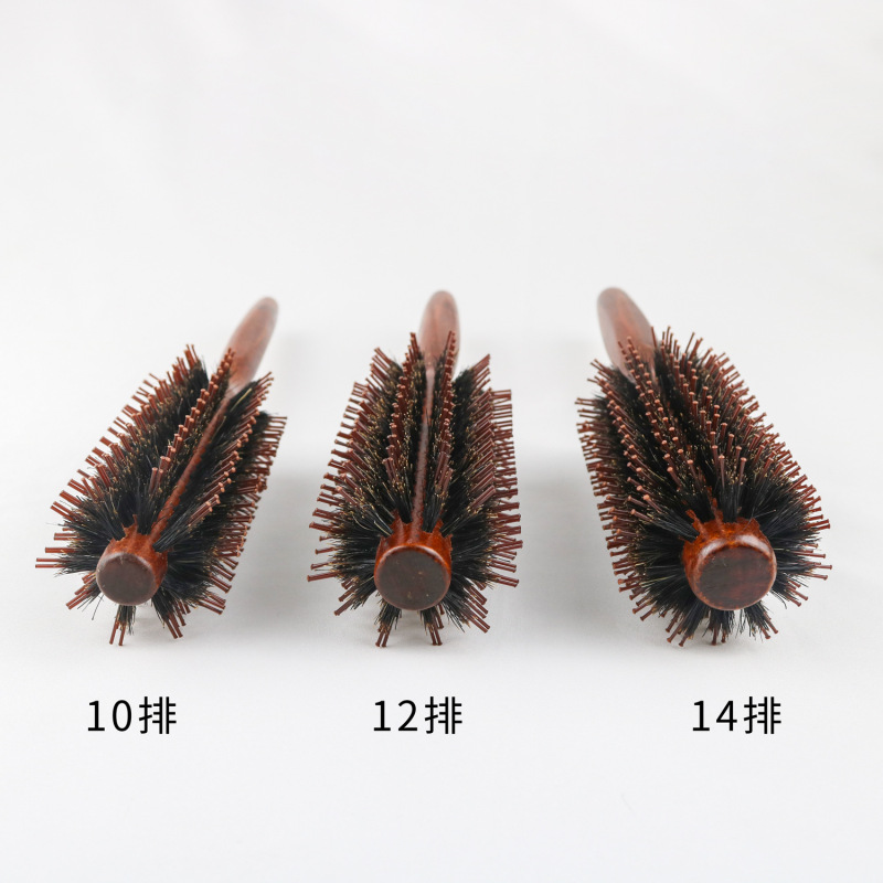 メーカー直売のイノシシのたてがみの荷の木の四平の家庭用の巻き髪の櫛の男女の吹髪の形の櫛は高温の美髪に耐えます。|undefined