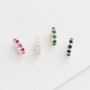 S925���y育�ɫ�ʯ��Ƭ�����ֹ�DIY����ˮ��������������