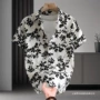 外贸男士短袖翻领花衬衫