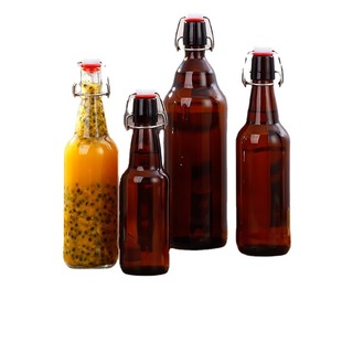 Brown buckle beer glass bottle 250ml330ml500ml sealed swing beer bottle with lid enzyme buckle bottle