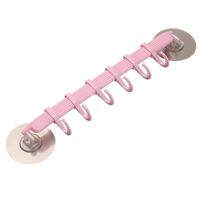Ganchos adhesivos de pared para cocina y baño, de seis filas, con 6 eslabones, sin taladro, sin rastro, al por mayor.