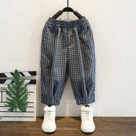 男女童格子七分裤夏季薄款儿童防蚊裤宝宝男孩女孩裤子洋气休闲夏