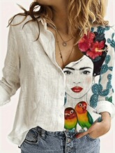 C 12413 Printed Long Sleeve Shirt ӡ��������� �羳��Ӧ