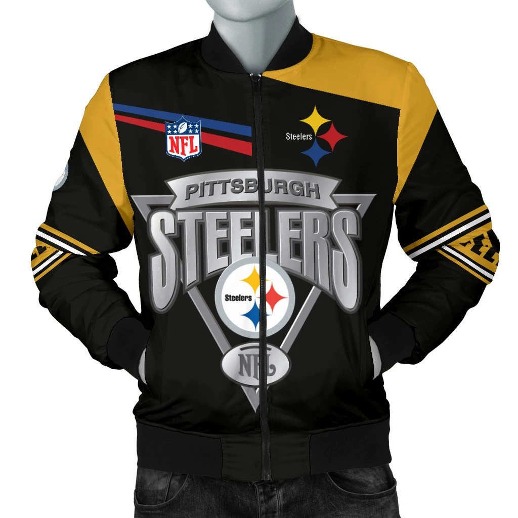 Американская футбольная команда НФЛ, Pittsburgh Steelers, стильный мужской бомбер, можно отправить от имени