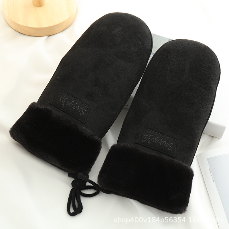 스웨이드 지-디어 로고-블랙