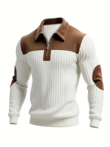 Amazon European and American cross-border new sweater lapel stitching embroidery casual commuting sports autumn and winter zipper sweaters