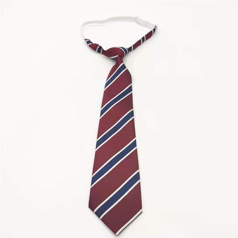 Liang tie male and female junior high school school wind tie collar flower JK uniform dress accessories wine red stripe Other