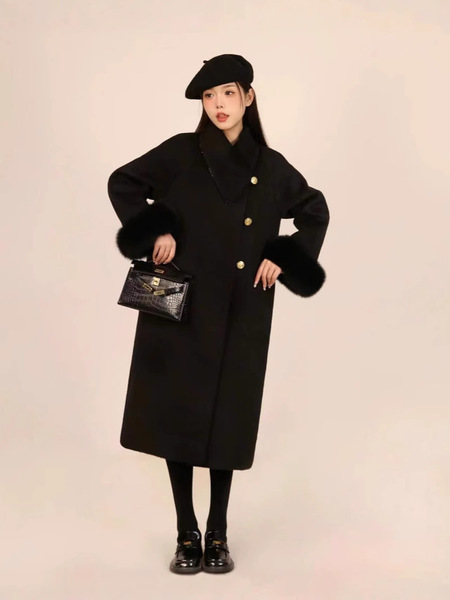 Scandinavian woolen double-sided cashmere demi-season woolen coat