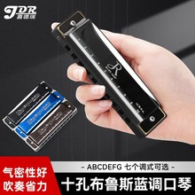 嘉德瑞布鲁斯口琴正品蓝调十孔C调初学者专业演奏级10孔入门男士