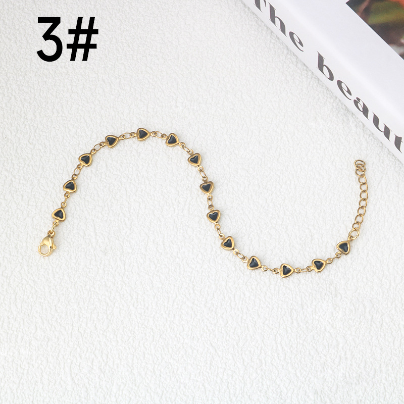 1 Piece Quantity Ion Plating (IP) 18K Gold Plated Heart Shape 304 Stainless Steel Simple Style Waterproof Non Tarnish 304 Stainless Steel Bracelets