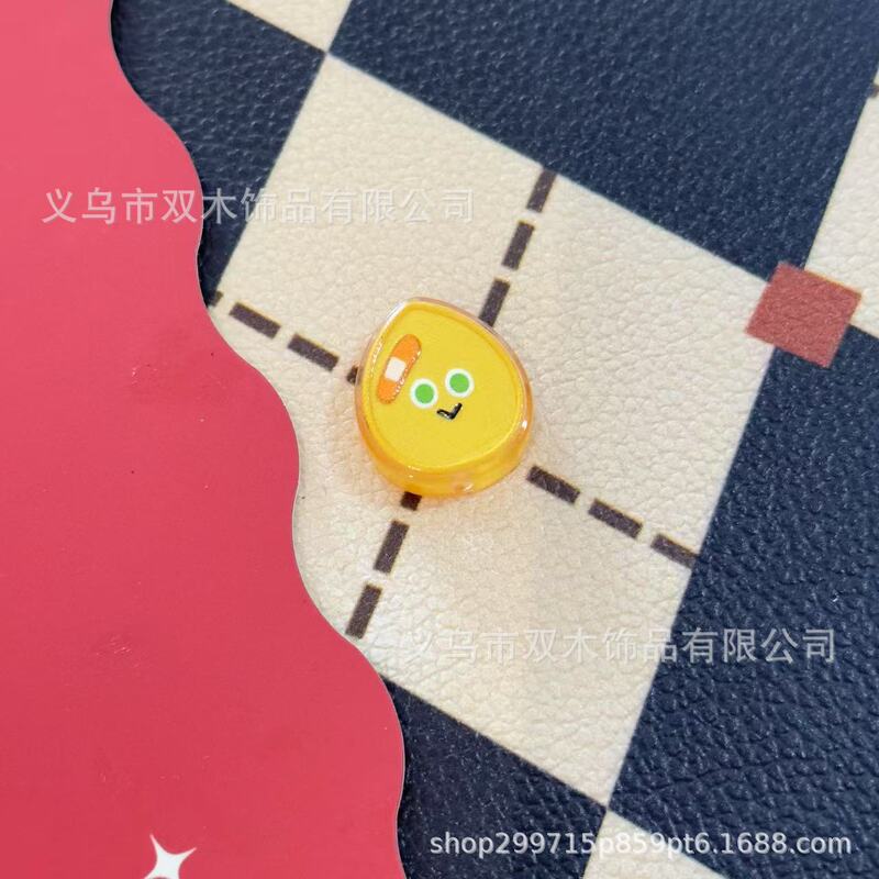 印花浮雕卡通五月天表情果蔬板材串珠 diy手链手机链包挂车挂配件|undefined