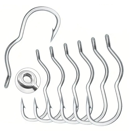 New-style tube-mounted flip hook with anti-slip and anti-choke features—barbed crank hook designed for wild fishing of crucian carp.