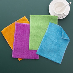 Dish cloth wiping cloth water-absorbent thick non-stick household cleaning colorful polyester fiber kitchen cleaning dish towel