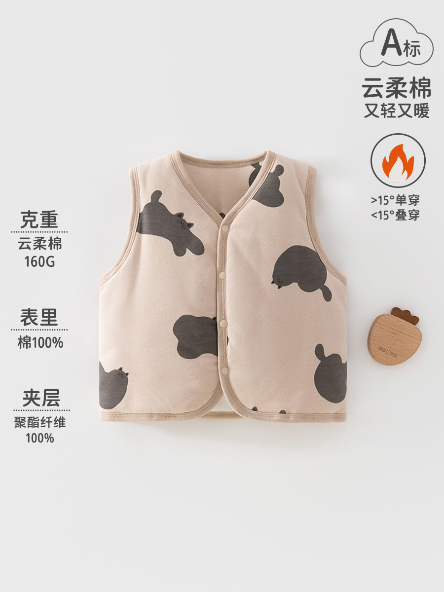 Baby chaleco de invierno para bebés de hembra y mujer, chaleco de hombro de algodón grueso para bebés de clase A, chaleco de invierno para niños calientes
