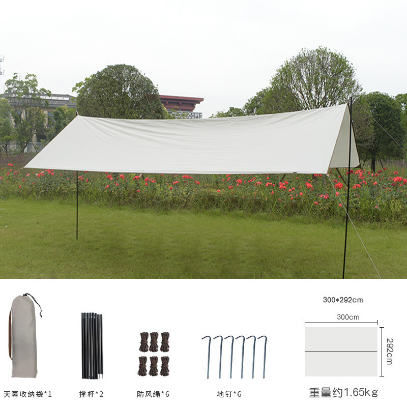 Venta directa de fábrica al aire libre 3-4 personas cubierta de cielo cubierta de plata cubierta de playa tienda de camping tela de piso impermeable tapete a prueba de humedad triángulo