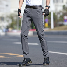 2022春夏跨境新款四面弹柔软修身直筒休闲裤男薄Men Casual Pants