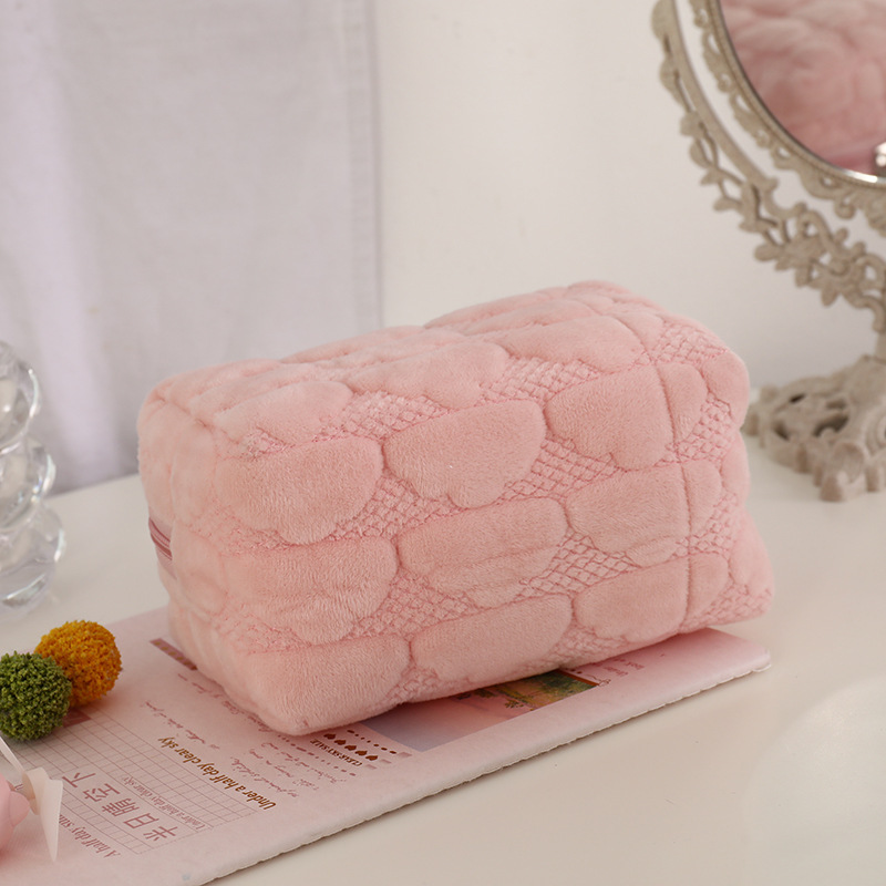 Nube de algodón acolchado bolsa de cosméticos ins bolsa de almacenamiento portátil bolsa de lavado de manos embrague de felpa