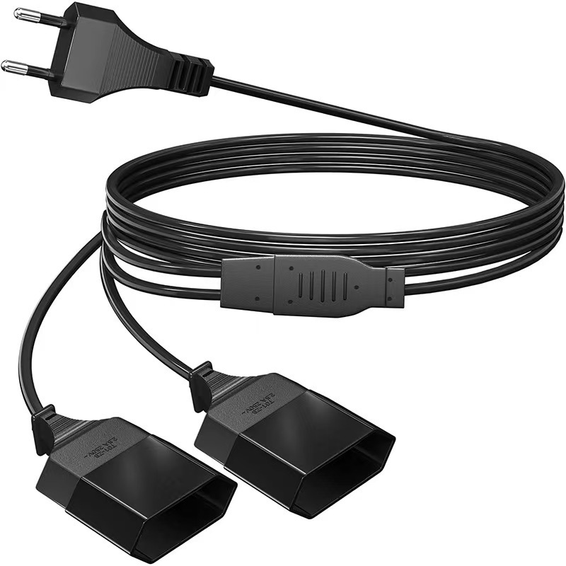 欧规一拖二延长线 一分二电源插头 欧式电源线插座海鲲其他