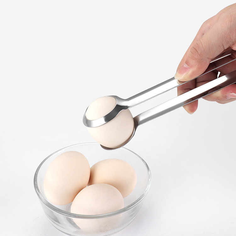Creative Household Stainless Steel Egg Tongs for Scooping and Picking up Boiled Eggs, Easy to Use and Non-Hotting Kitchen Tool for Food